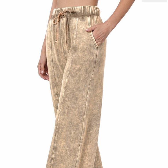 WIDE LEG COOL ACID WASH PANTS - Picture 2 of 11